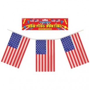 USA 4th July Patriotic Square Flag Plastic Bunting